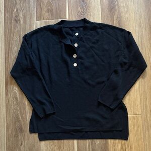 Black Long Sleeve Button-Up Shirt